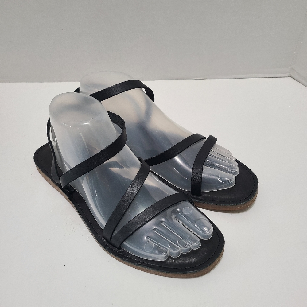 Madewell The Boardwalk Anklet-Strap Sandal in Leather Black 9